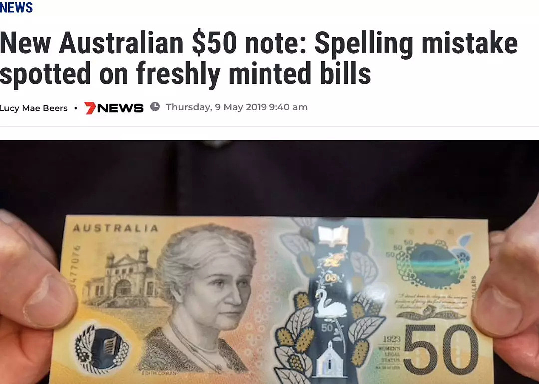 50澳元纸币上竟然出现拼写错误！澳联储尴尬了......（组图） - 3