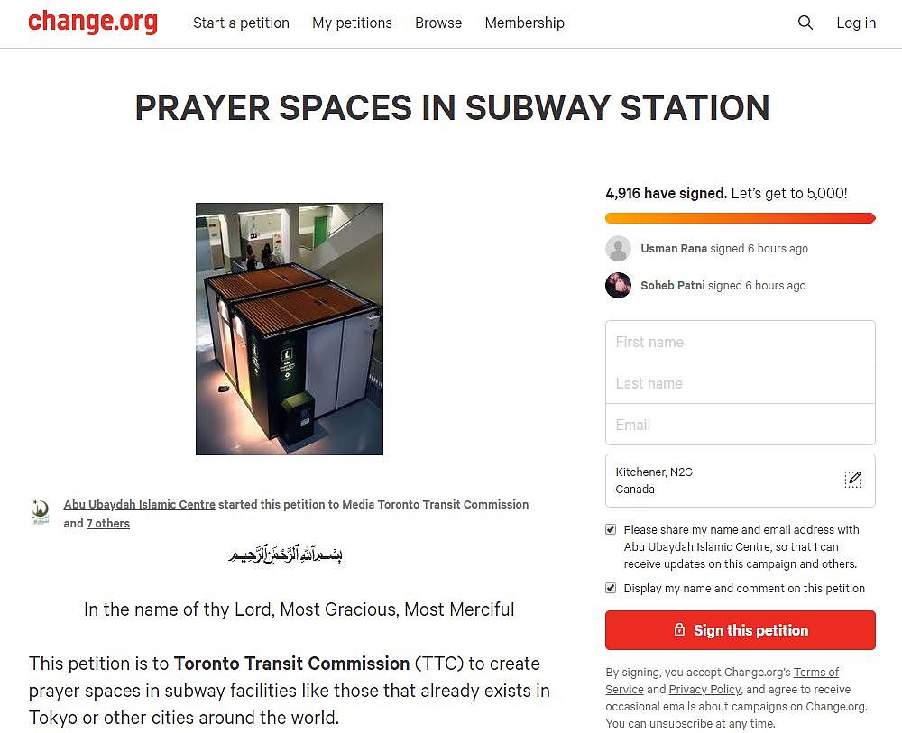 多伦多地铁站要建穆斯林祈祷室 2万人签名抗议（组图） - 3