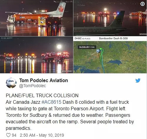 突发！皮尔逊机场一辆油罐车连撞飞机3次！乘客惊慌逃生：下一秒就要爆炸！ - 9