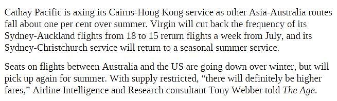 重磅！中国多家航空公司关停航线！澳媒：来往澳洲机票将全面涨价！（组图） - 15