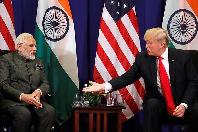 美国总统特朗普与印度总理莫迪。