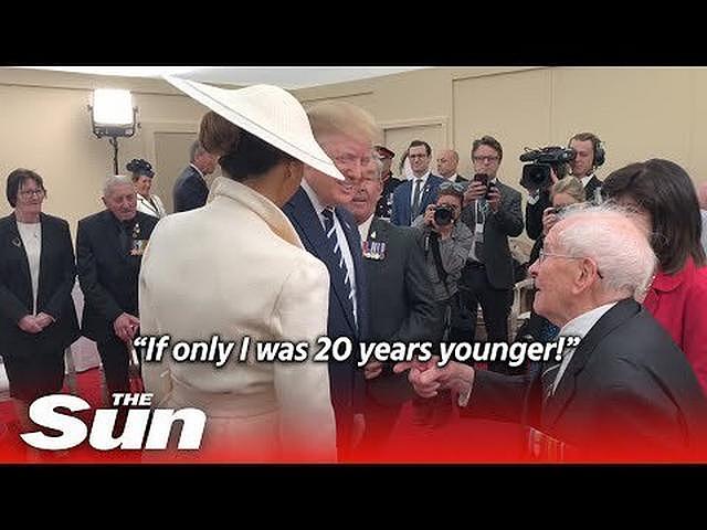 当着特朗普的面！93岁老兵撩赞梅拉尼娅：我年轻20岁就轮不到你