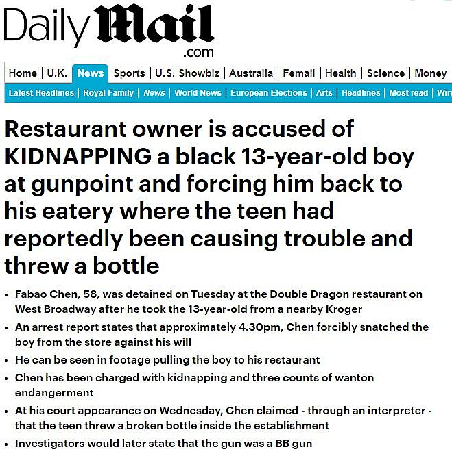 ”不许动！“中餐馆华人老板掏枪乱舞教训非裔熊孩子！被控绑架！（视频/组图） - 1
