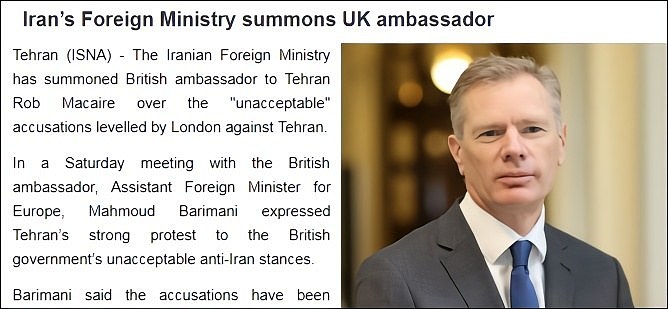 伊朗召见英国大使：只有你们站了美国，给个说法（组图） - 1