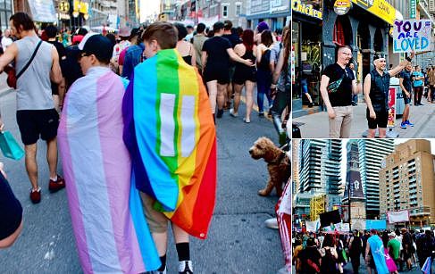 裸奔狂欢！多伦多同性恋大游行，DT一片彩虹海洋，连屋顶都是人！（组图） - 34