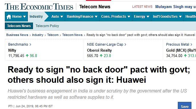 华为主动出手！向印度政府提议签“无后门”协议（图） - 3