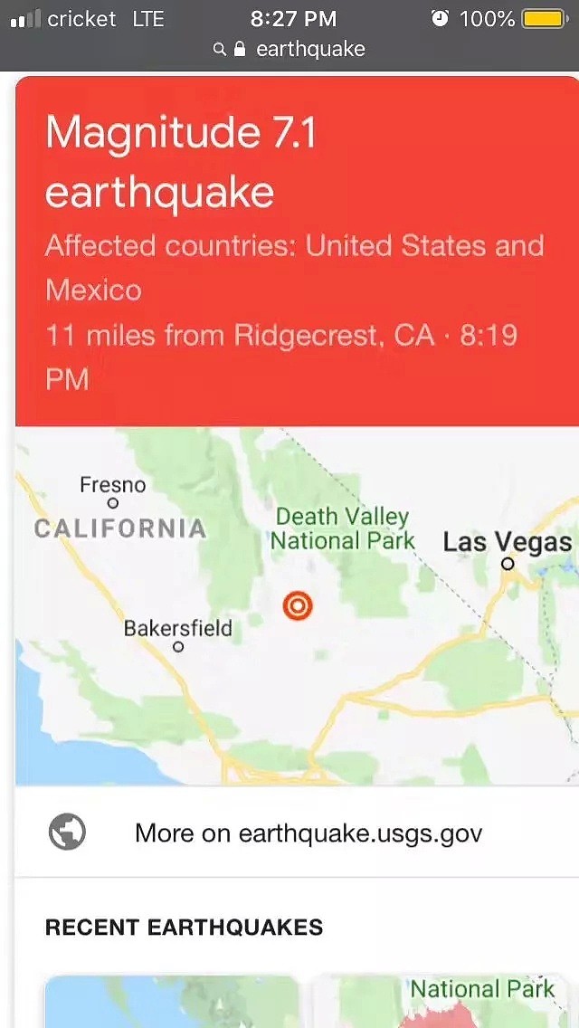 突发！加州大地震7.1级！波及2500万人，洛杉矶有强烈震感！（组图） - 2