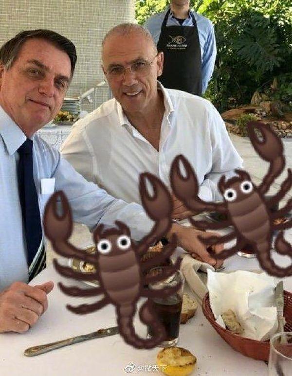 以色列驻巴西大使P图掩盖吃龙虾 技术太差遭群嘲