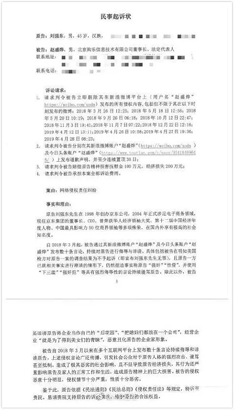 刘强东怒了，敢侮辱我名誉，叫我刘强奸？告你上法庭赔我300万！（组图） - 2