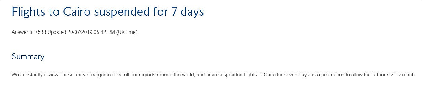 英航、德国汉莎取消飞往开罗航班：出于安全考虑（组图） - 1