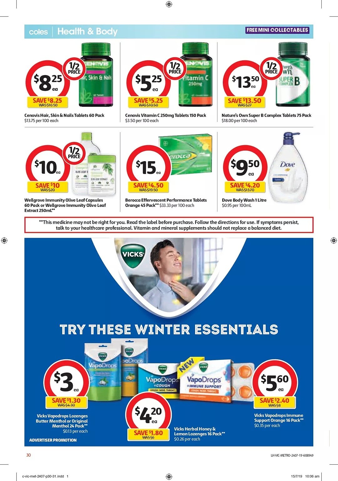 Coles7月24日-30日折扣，红米、油半价 - 30