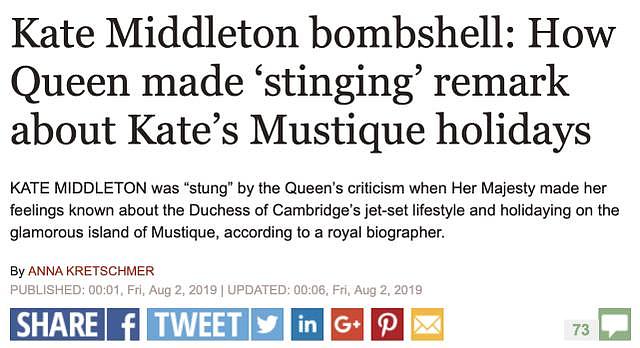 关于凯特的“爆炸性消息”：女王尖锐批评凯特生活奢侈，令她心痛