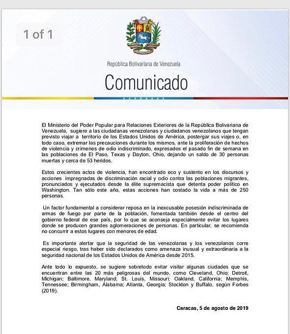 乌拉圭与委内瑞拉发布赴美旅游警告，称美“无力阻止”枪击案件 （组图） - 2