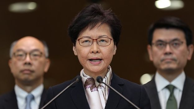Hong Kong chief executive, Carrie Lam, speaks to journalists on 5 August 2019, the eve of a general strike
