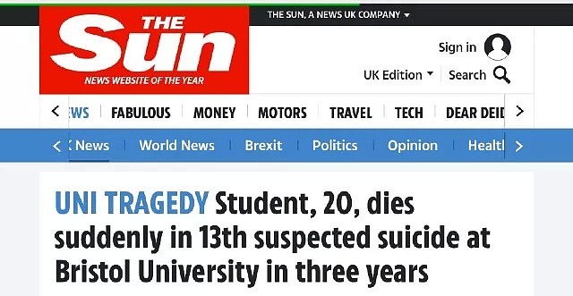 布里斯托大学又有学生自杀，美丽聪明女生，三年已13例！（组图） - 1