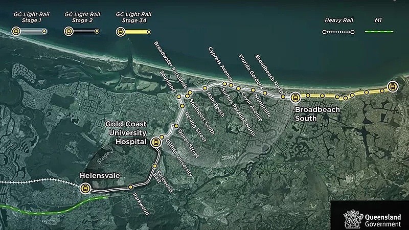 政府承诺为黄金海岸轻轨拨款3.51亿澳元 - 3