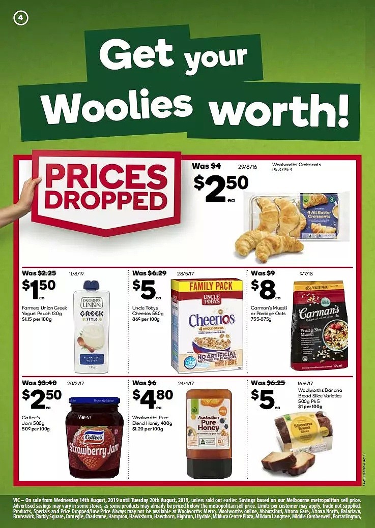 Woolworths 8月14日-8月20日折扣，鱼柳、油、面包半价 - 4