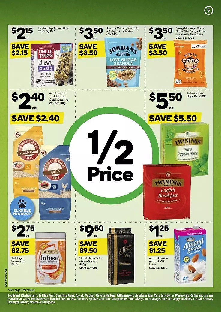 Woolworths 8月14日-8月20日折扣，鱼柳、油、面包半价 - 5