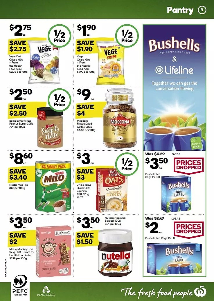 Woolworths 8月14日-8月20日折扣，鱼柳、油、面包半价 - 9