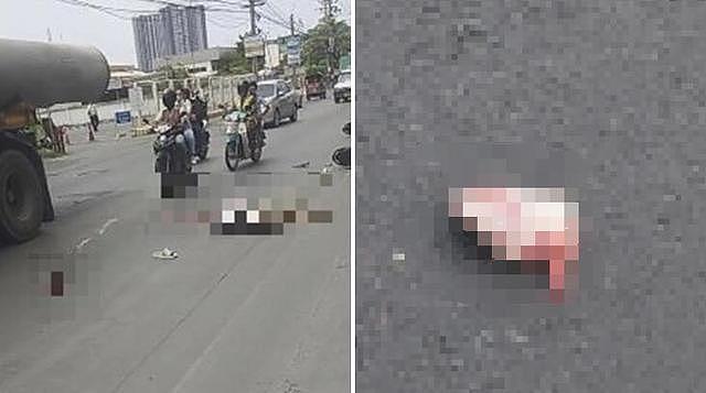 泰国男子骑摩托与卡车相撞，心脏被当场撞出体外，落地面还在狂跳