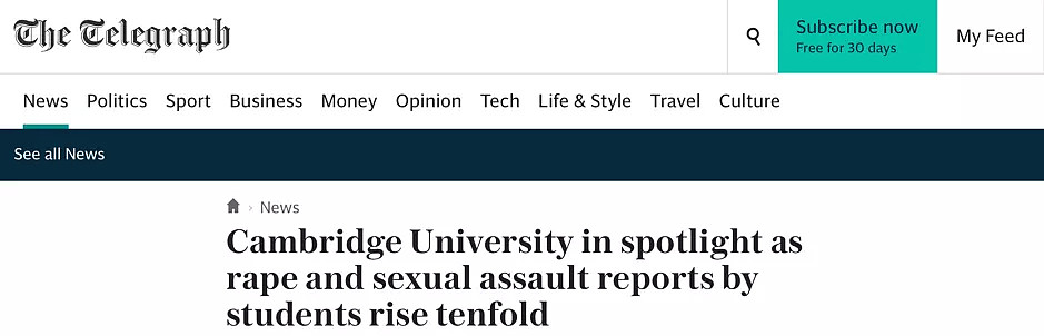 剑桥大学性侵丑闻升级！全网暴怒，受害女生要状告校方比侵犯者更伤人！（组图） - 2