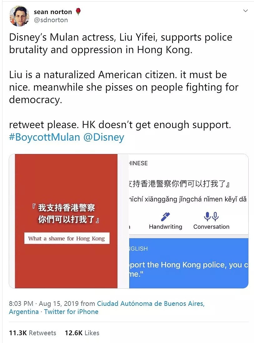 因支持香港警察，刘亦菲《花木兰》被外网极端分子抵制（组图） - 4
