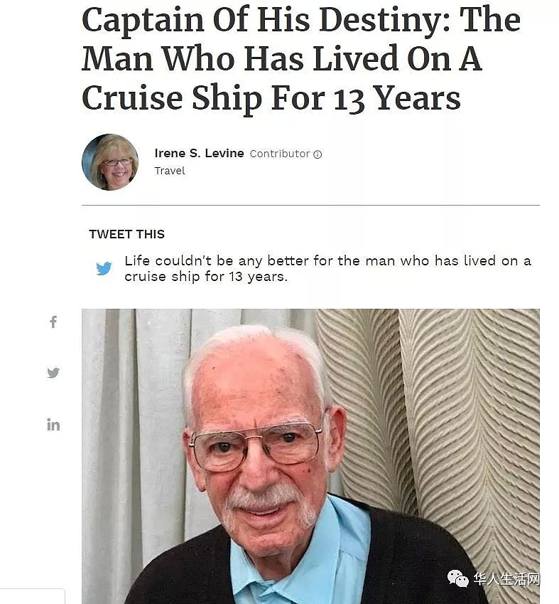 几乎失明，94岁海军上尉游轮住了13年，背后的故事如此凄美！（组图） - 6