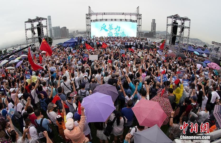 香港各界冒雨参与“反暴力、救香港”大集会 提七大诉求_图1-3