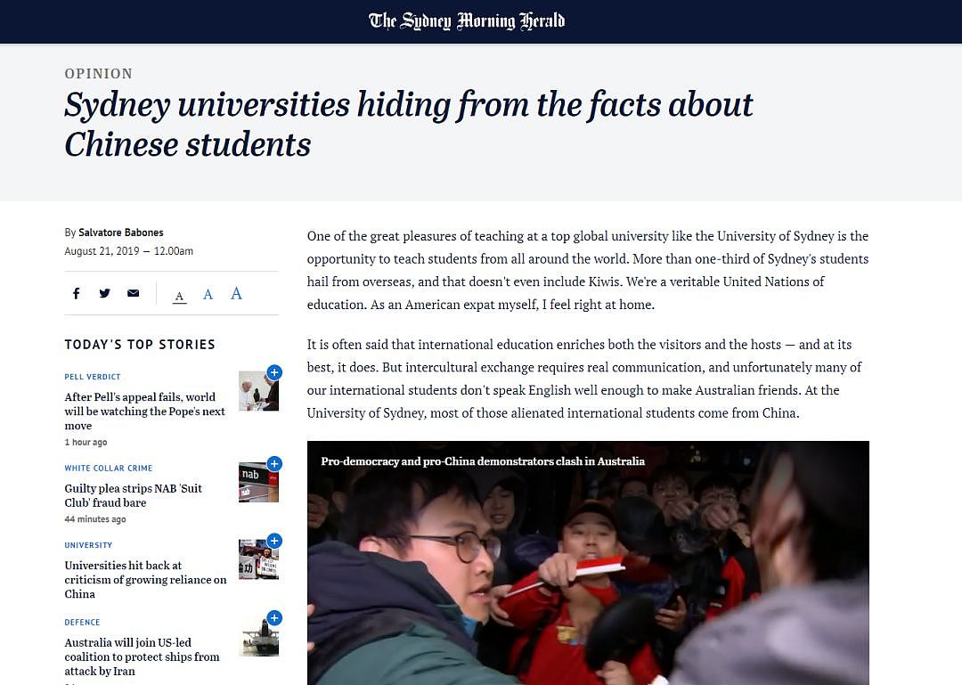 澳媒报道涉扭曲中国留学生，悉尼大学官方正面刚！“我的学生，不用你操心！”（组图） - 7