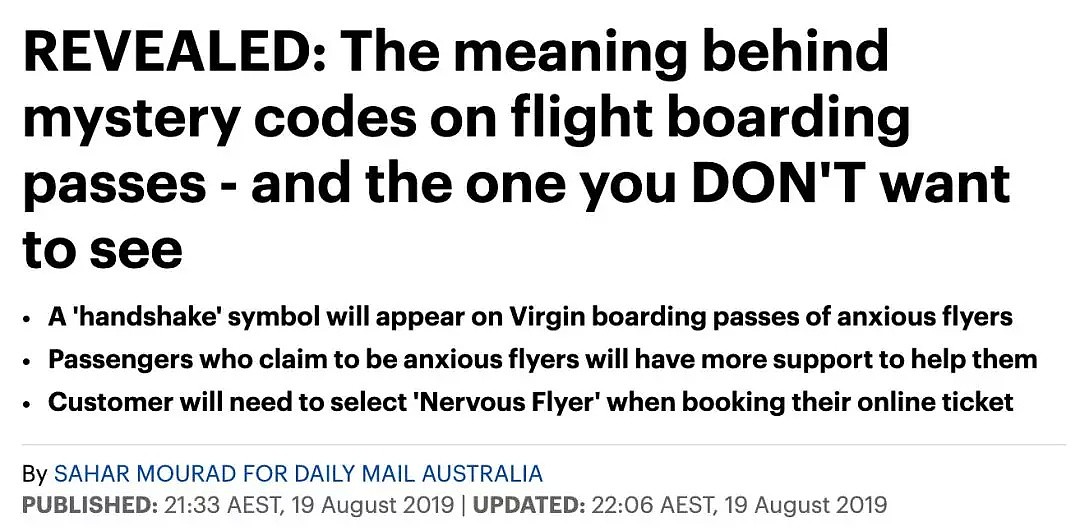 澳媒提醒：登机牌上出现这组“神秘代码”，对不起，你可能被盯上了！ ​ - 18