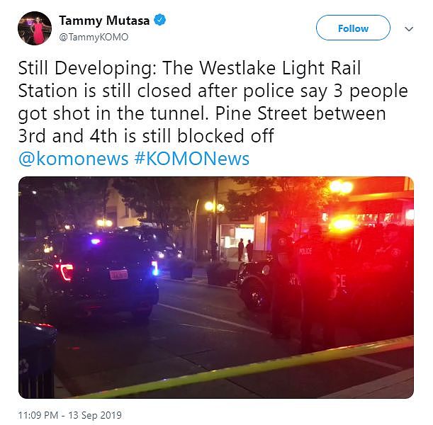 1死2伤！持枪在逃！华人小心！西雅图市中心爆致命枪击案！地铁站内数声枪响!紧急关闭……（视频/组图） - 5