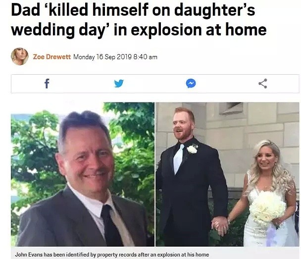 悲剧！女儿婚礼当天 美国54岁父亲引爆房子自杀（图） - 1