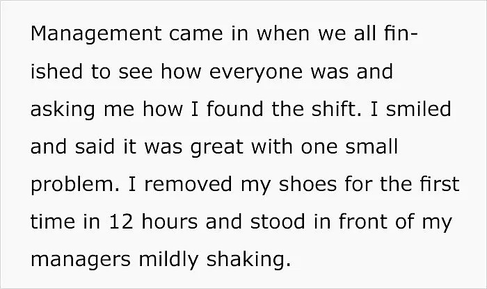 她穿着高跟鞋工作12个小时，脱下鞋子的一刻，公司高管都吓傻了…（组图） - 6