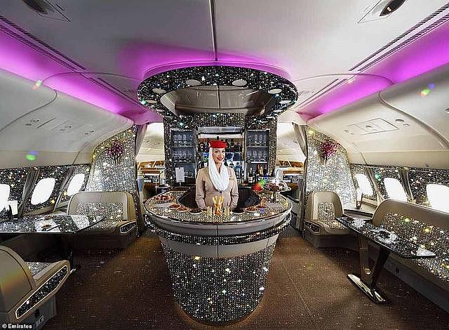 阿联酋航空“网晒”钻石头等舱休息室！全是钻石亮闪闪……