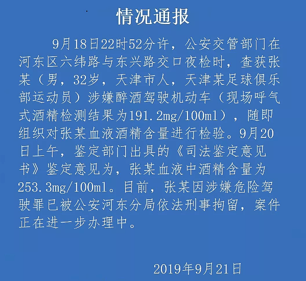 国足门将张鹭醉驾被刑拘 现场视频曝光（视频/图） - 1