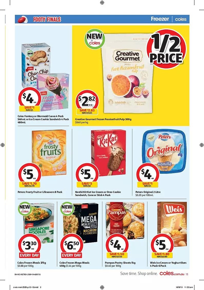 Coles 9月25日-10月1日折扣，蒸饺、肉派、奶酪都半价 - 13