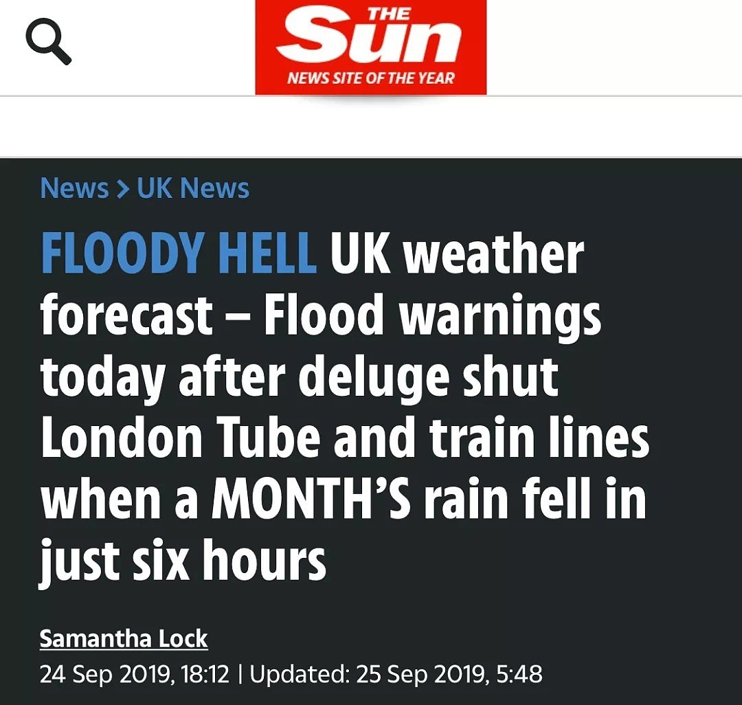 暴雨瘫痪伦敦，地铁、国会被淹，数千人被困至午夜！极端天气将持续数日（组图） - 1