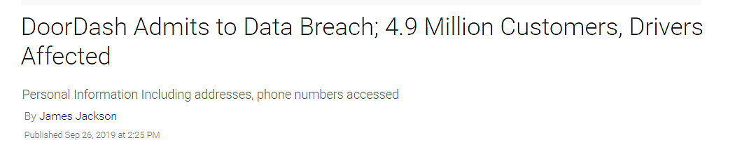 450万用户数据被泄露！10万司机驾照号被曝光！DoorDash送餐软件被黑客袭击！银行卡后四位也被获取！（组图） - 3