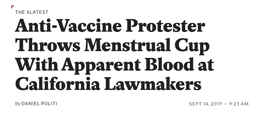 反疫苗女子泼月经血大闹加州参议院，议员紧急撤离，纷纷回家洗澡！（组图） - 2