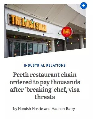 “我可以随时取消你的签证” 澳网红餐厅爆丑闻：一周工作92小时，逼到员工险些自杀！ - 20