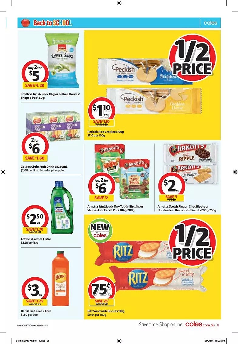 Coles 10月9日-10月15日折扣，油、米都半价 - 11