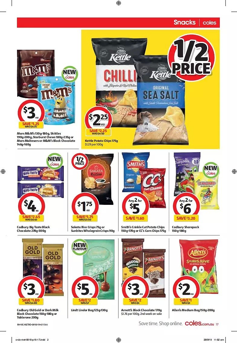 Coles 10月9日-10月15日折扣，油、米都半价 - 17