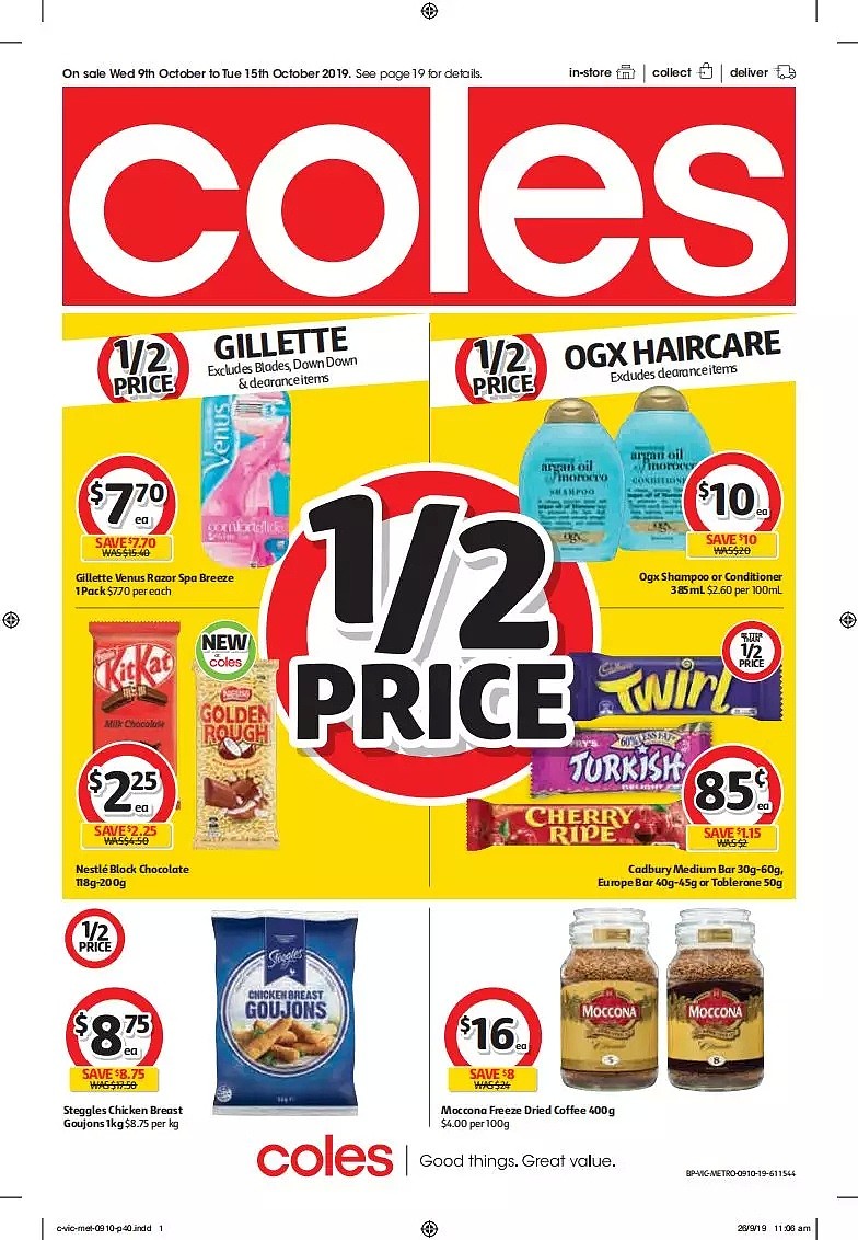 Coles 10月9日-10月15日折扣，油、米都半价 - 44