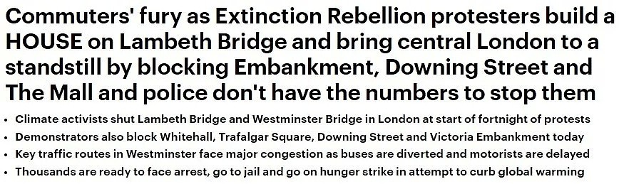 极端环保团体到伦敦占街，交通大瘫痪，政府大楼被喷假血...（组图） - 5