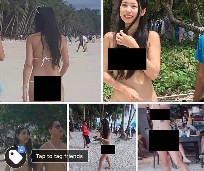 一条线比基尼！华人女游客大胆着装，在菲律宾被罚款！警方：只穿了根绳子 （组图） - 2