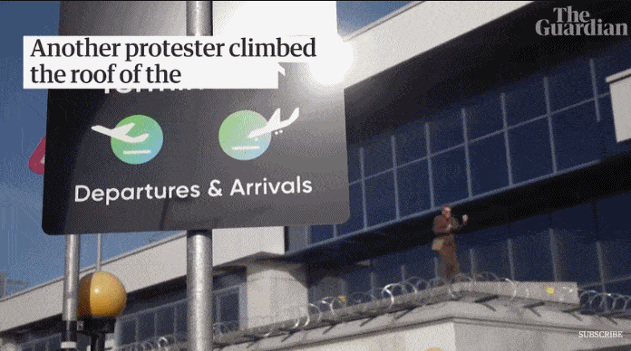 报应来了！示威者爬飞机顶部 导致英国机场瘫痪（组图） - 6