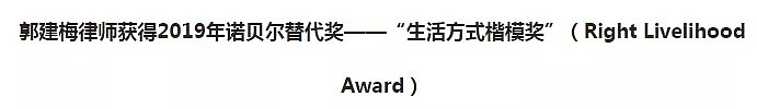 中国女律师喜获得诺贝尔奖！如此荣誉，却在国内没溅起一点水花...（组图） - 2