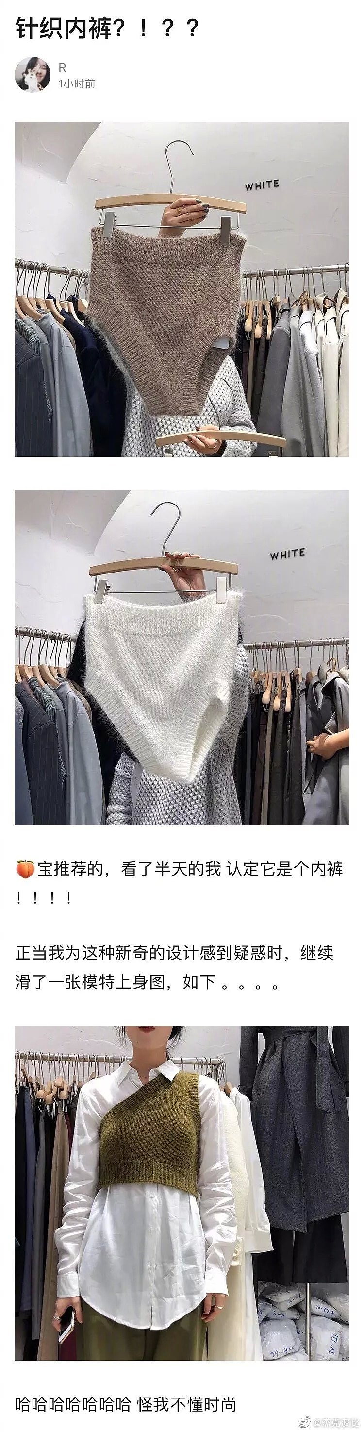 【爆笑】“网购了一件衣服，结果是​个内裤？？原谅我不懂时尚…”哈哈哈哈哈哈（组图） - 1