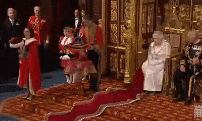 英国女王为议会开幕，未戴2.3斤王冠，93岁女王确实垂垂老矣