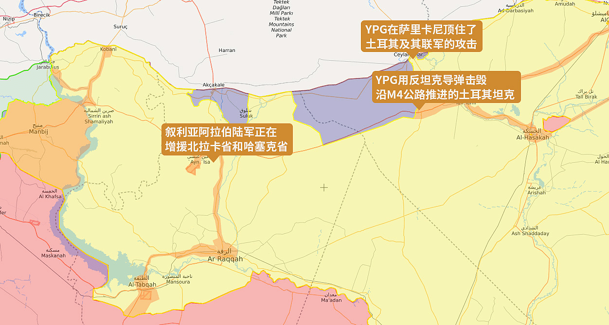  拉斯爱因位于叙利亚东北部哈塞克省土叙边境位置，库尔德人成其为“萨利卡尼” 图源：观察者网